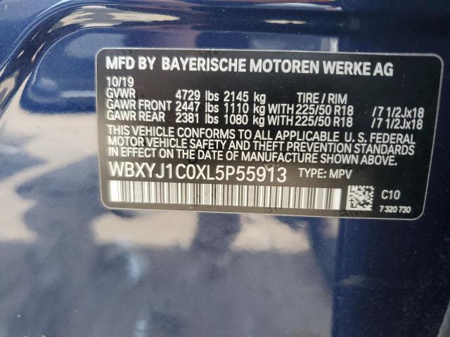 2020 BMW X2 xDrive28I VIN: WBXYJ1C0XL5P55913 Lot: 54411214