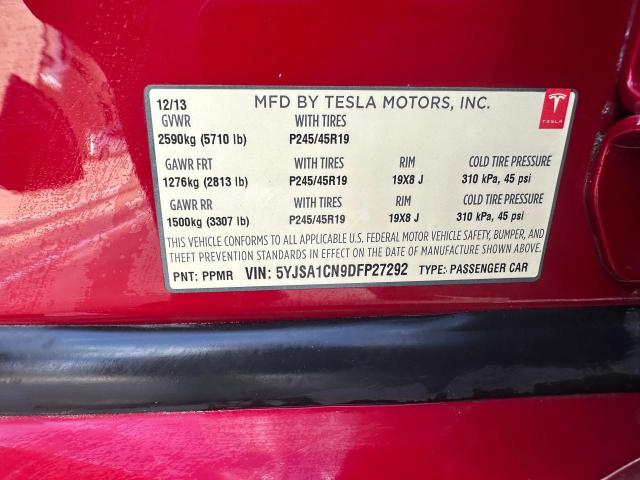 2013 Tesla Model S VIN: 5YJSA1CN9DFP27292 Lot: 55726604