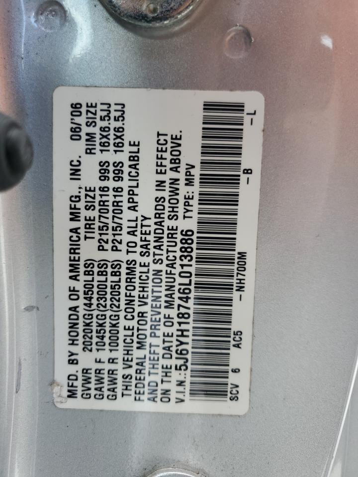 5J6YH18746L013886 2006 Honda Element Ex