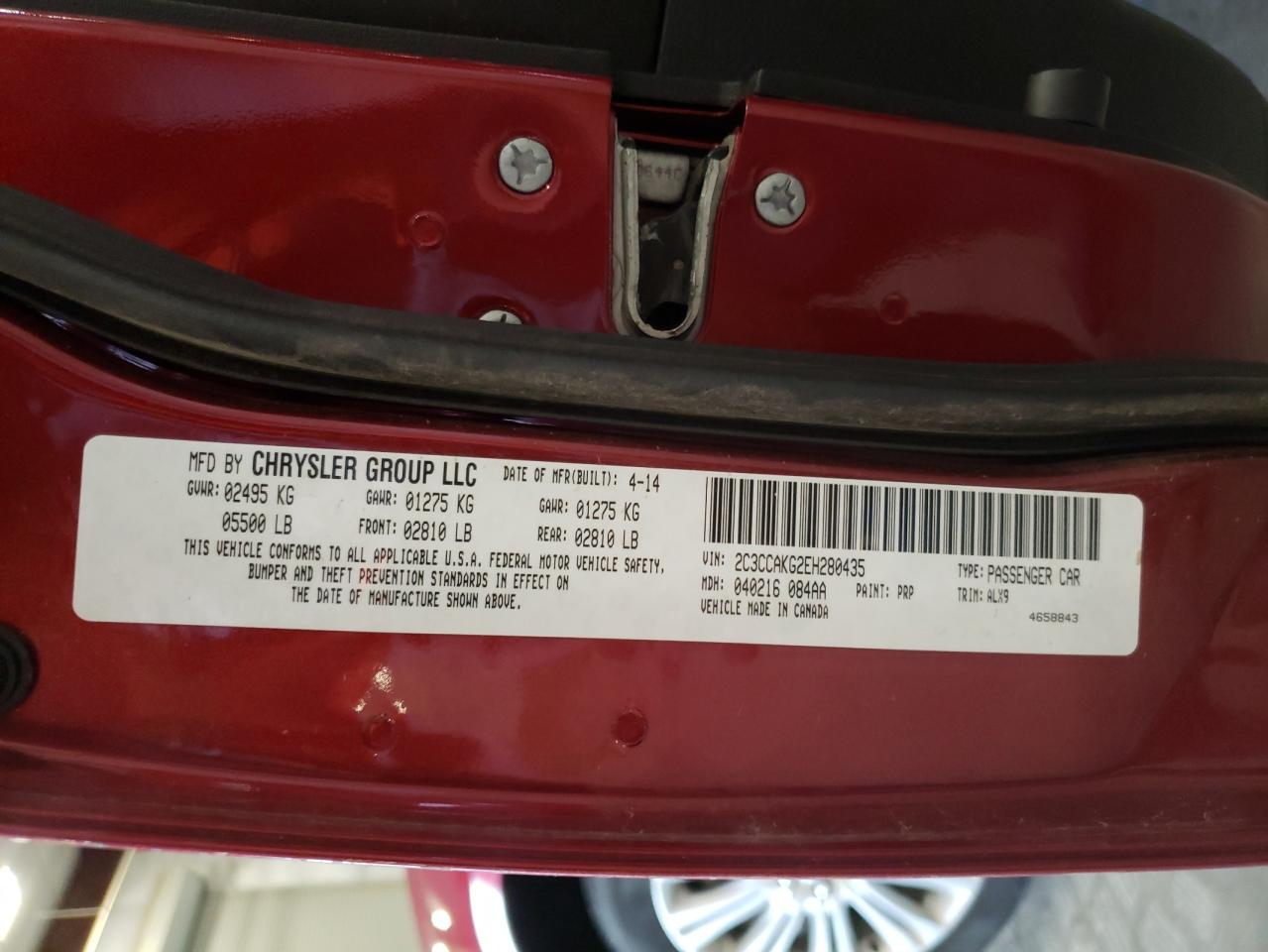 2C3CCAKG2EH280435 2014 Chrysler 300C