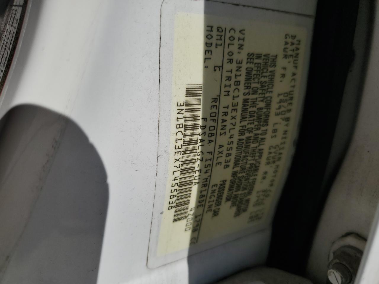 3N1BC13EX7L455838 2007 Nissan Versa S