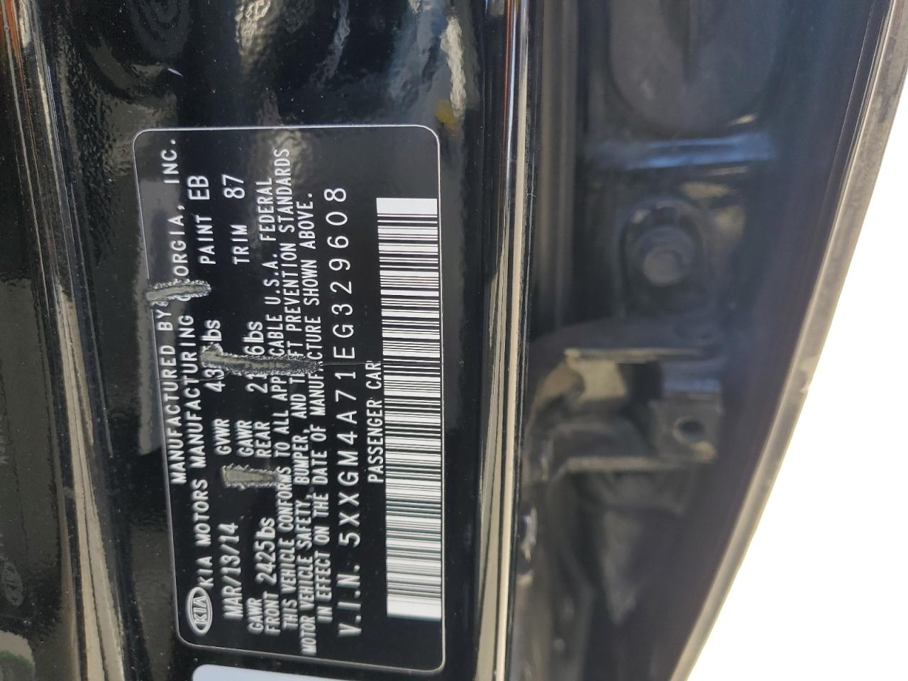 5XXGM4A71EG329608 2014 Kia Optima Lx