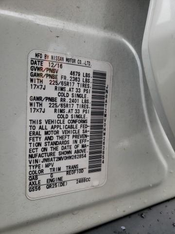 2017 Nissan Rogue S VIN: JN8AT2MV0HW262854 Lot: 53970224