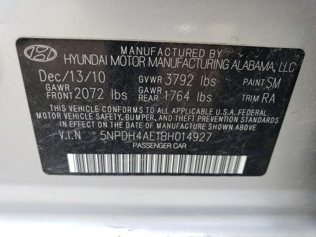 2011 Hyundai Elantra Gls VIN: 5NPDH4AE1BH014927 Lot: 53893004