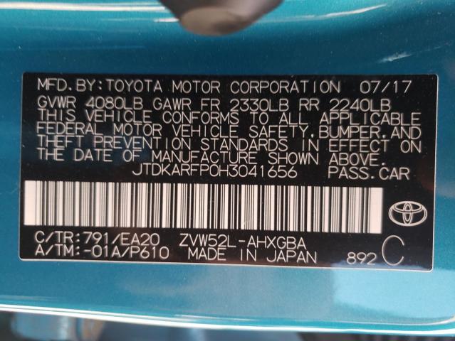 2017 Toyota Prius Prime VIN: JTDKARFP0H3041656 Lot: 55695874