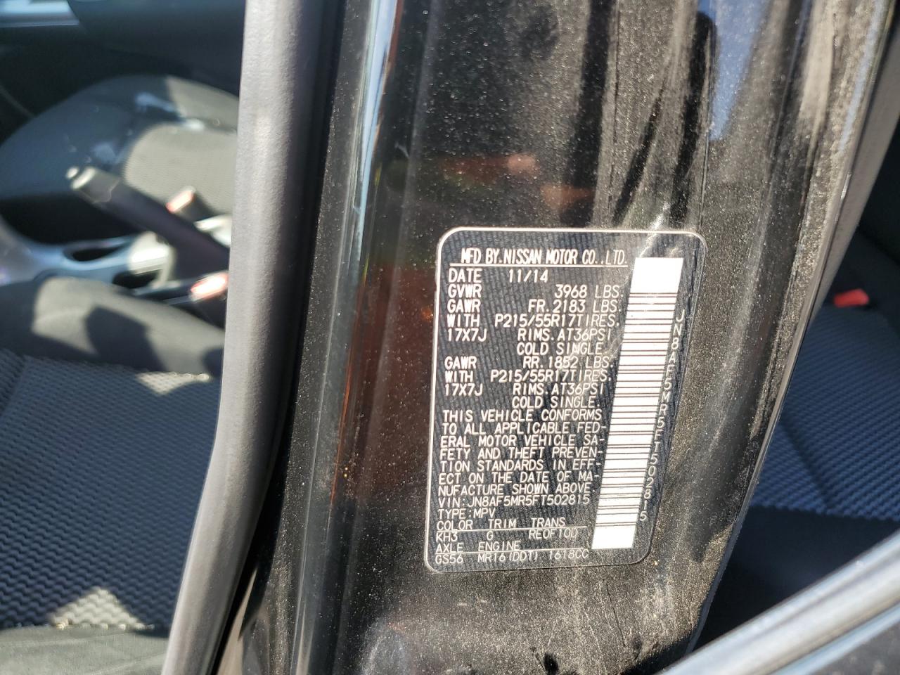 JN8AF5MR5FT502815 2015 Nissan Juke S