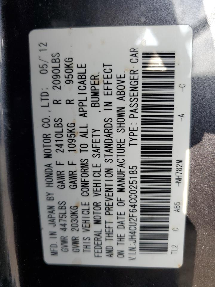 JH4CU2F64CC025185 2012 Acura Tsx Tech