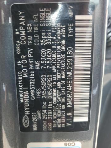 2021 Hyundai Palisade Calligraphy VIN: KM8R74HE1MU299180 Lot: 55906694