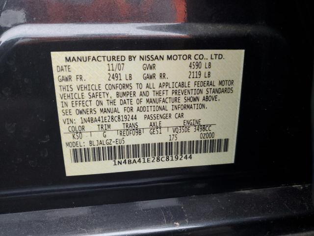 2008 Nissan Maxima Se VIN: 1N4BA41E28C819244 Lot: 54950594