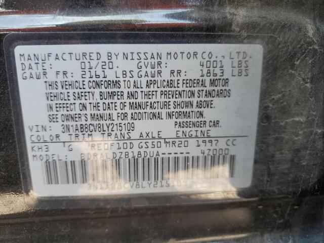 2020 Nissan Sentra Sv VIN: 3N1AB8CV8LY215109 Lot: 56720154