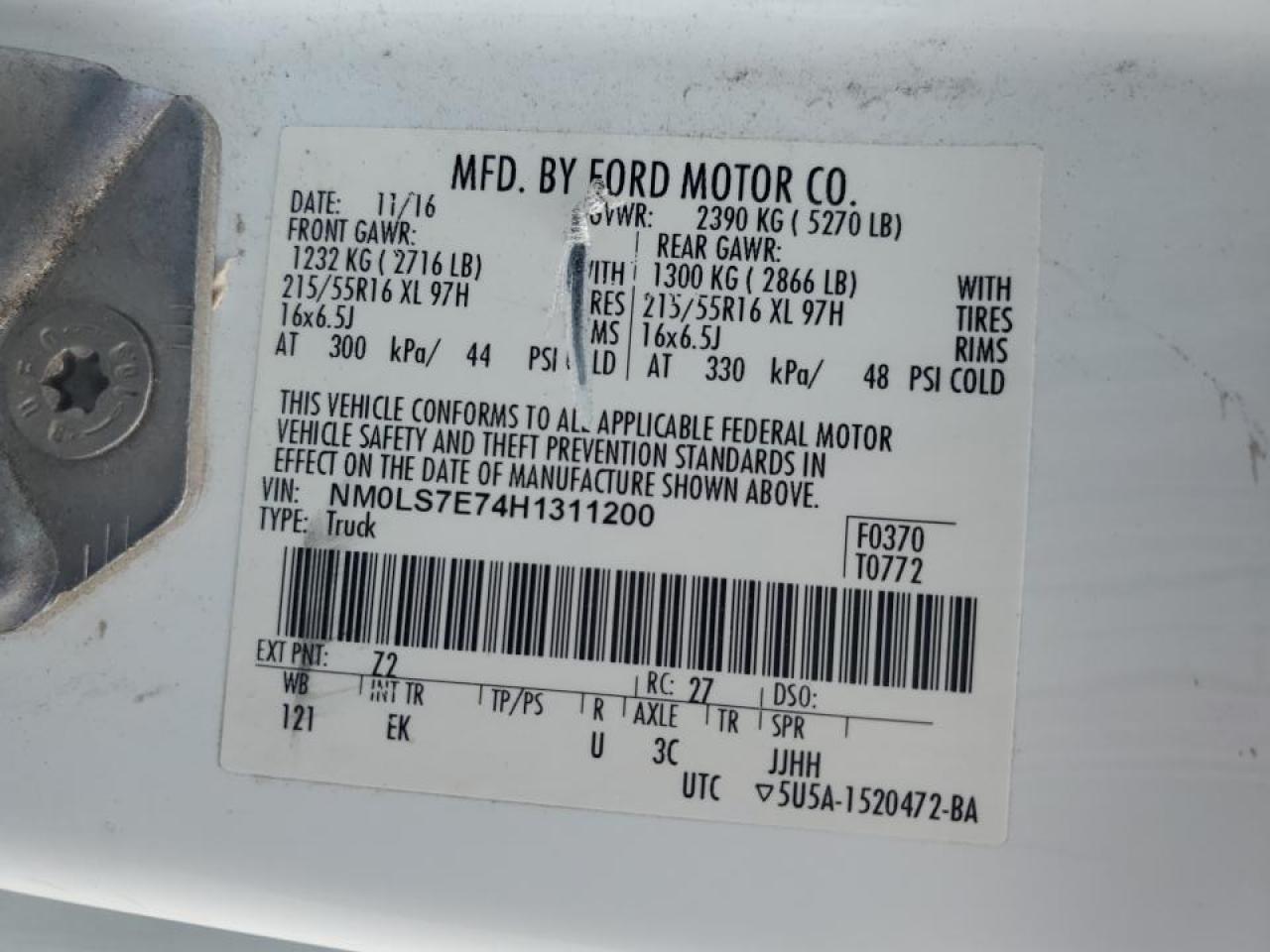 NM0LS7E74H1311200 2017 Ford Transit Connect Xl