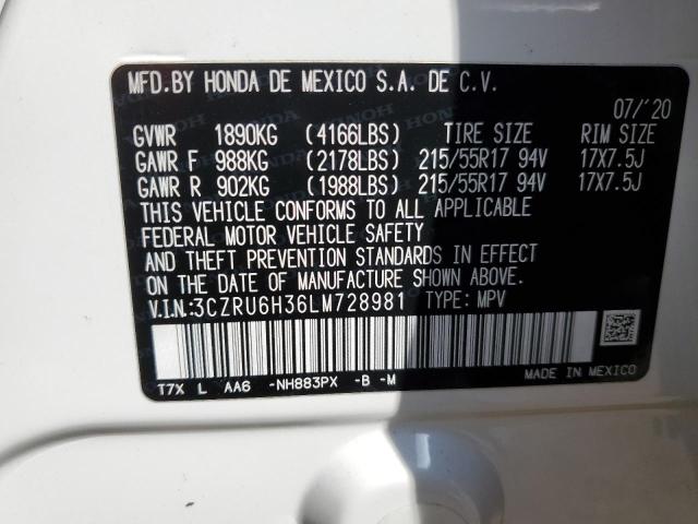 2020 Honda Hr-V Lx VIN: 3CZRU6H36LM728981 Lot: 56052584