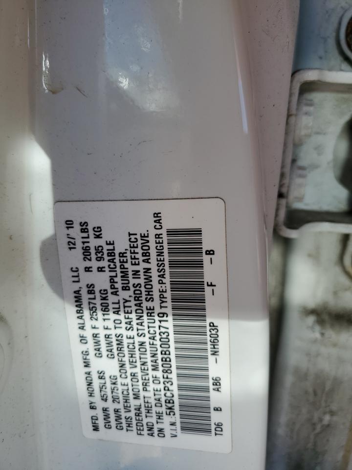 5KBCP3F80BB003719 2011 Honda Accord Exl