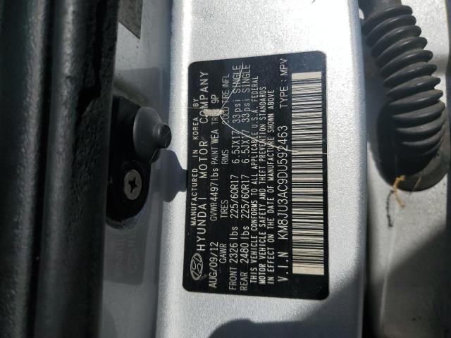 2013 Hyundai Tucson Gls VIN: KM8JU3AC9DU592463 Lot: 57191694