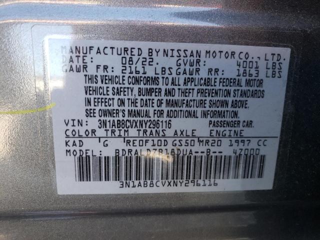 2022 Nissan Sentra Sv VIN: 3N1AB8CVXNY296116 Lot: 56659934