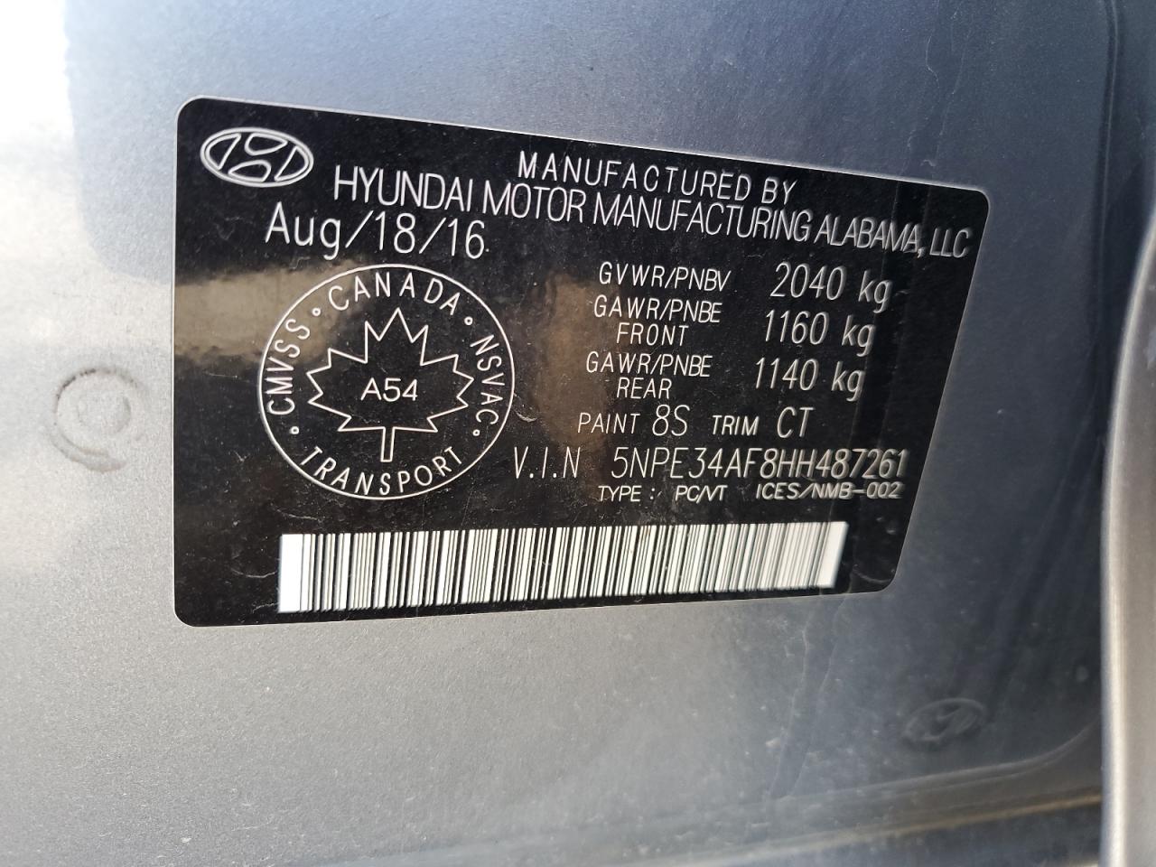 5NPE34AF8HH487261 2017 Hyundai Sonata Sport