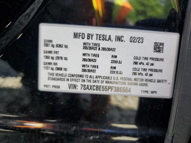 2023 Tesla Model X VIN: 7SAXCBE55PF386564 Lot: 53223034