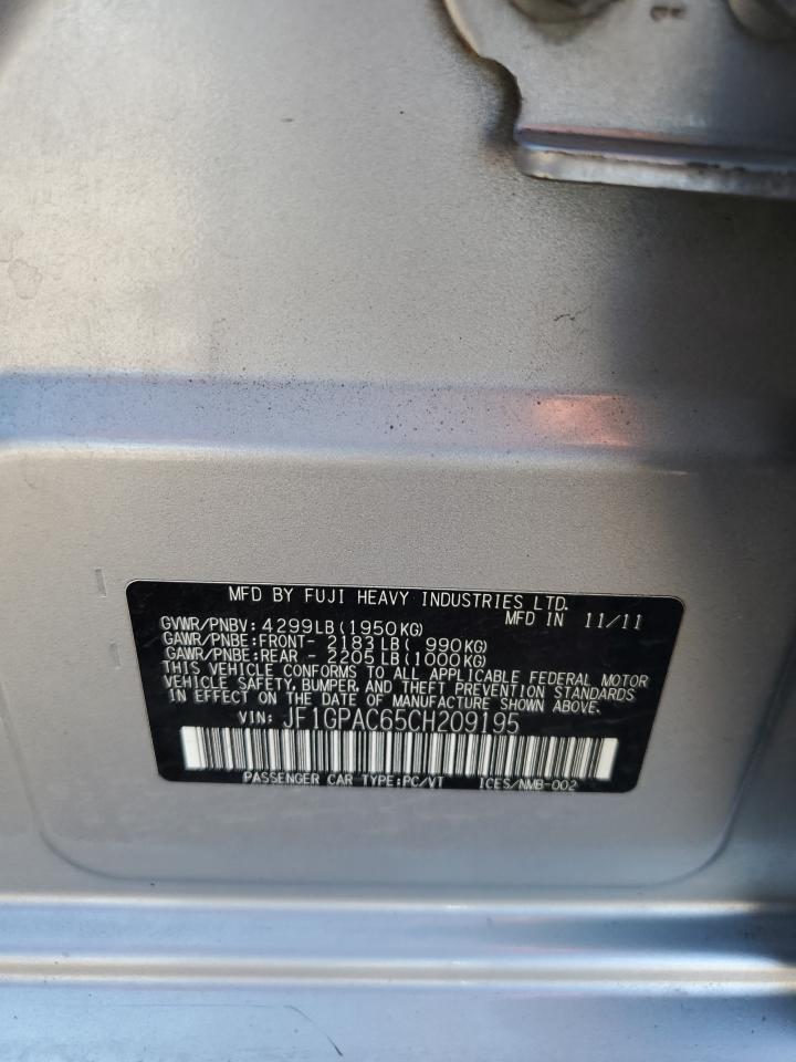 JF1GPAC65CH209195 2012 Subaru Impreza Premium