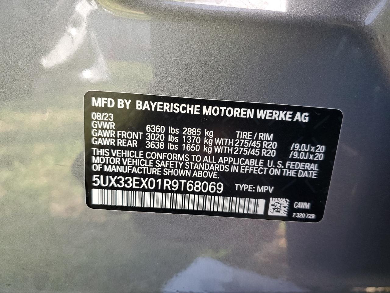 5UX33EX01R9T68069 2024 BMW X6 xDrive40I