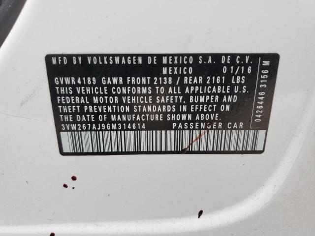 2016 Volkswagen Jetta S VIN: 3VW267AJ9GM314614 Lot: 53034404