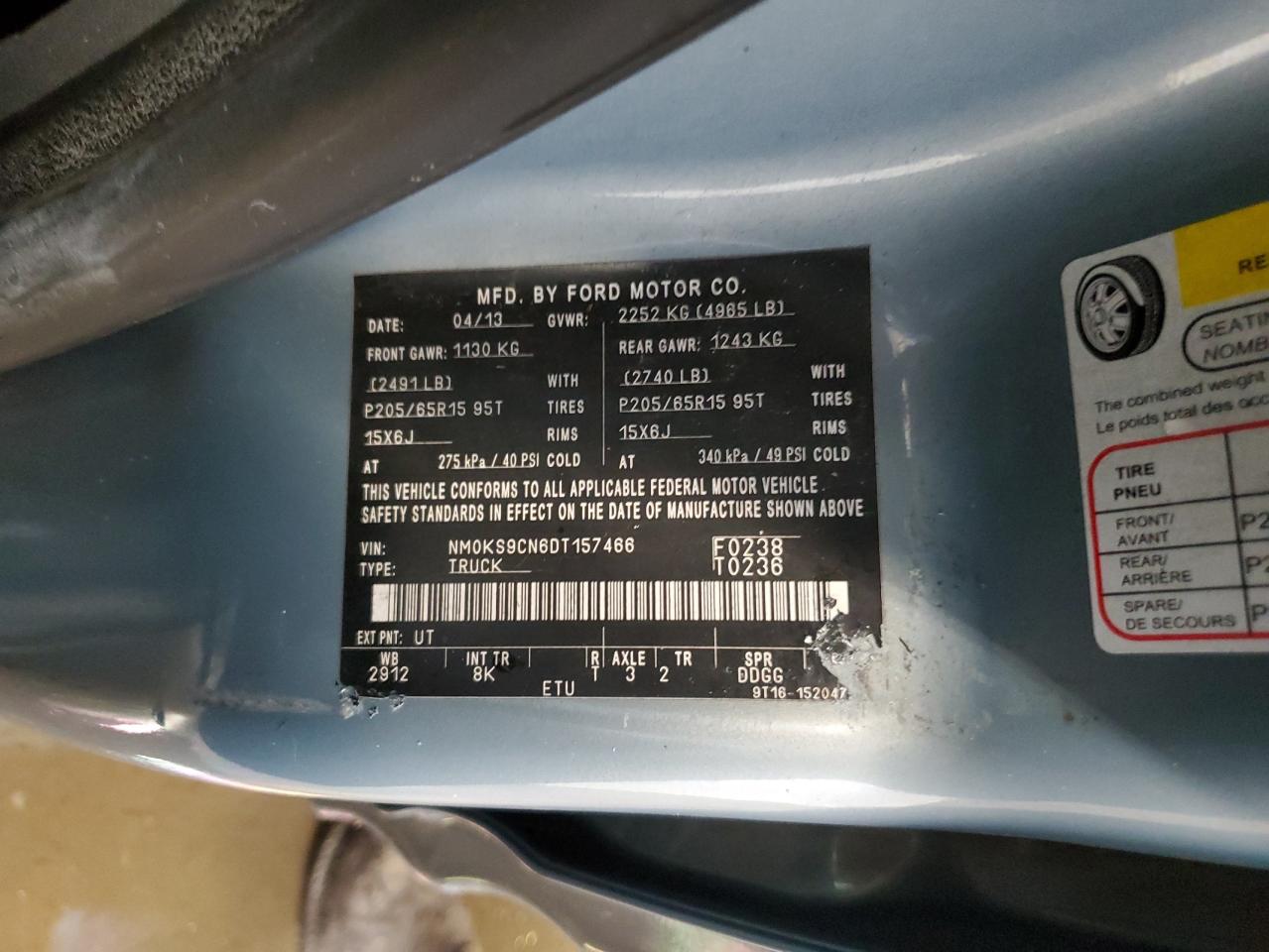 NM0KS9CN6DT157466 2013 Ford Transit Connect Xlt Premium