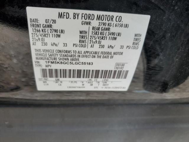 2020 Ford Explorer St VIN: 1FM5K8GC5LGC55183 Lot: 53011154