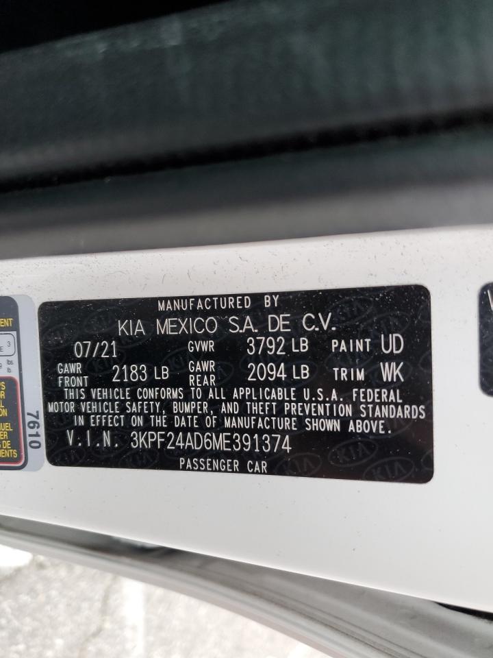 3KPF24AD6ME391374 2021 Kia Forte Fe