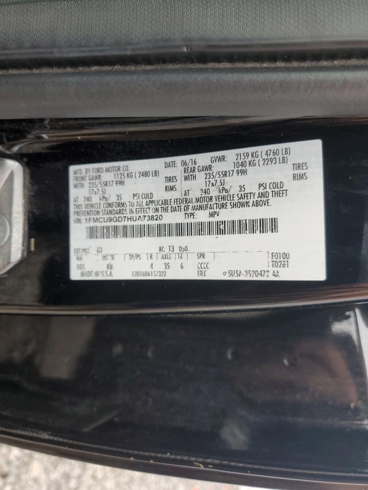 1FMCU9GD7HUA73820 2017 Ford Escape Se