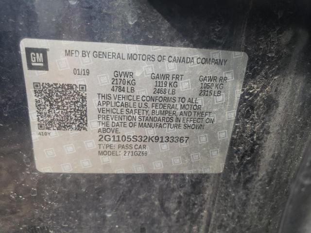 2019 Chevrolet Impala Premier VIN: 2G1105S32K9133367 Lot: 55890774