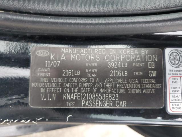 2008 Kia Spectra Ex VIN: KNAFE121085536823 Lot: 53691784