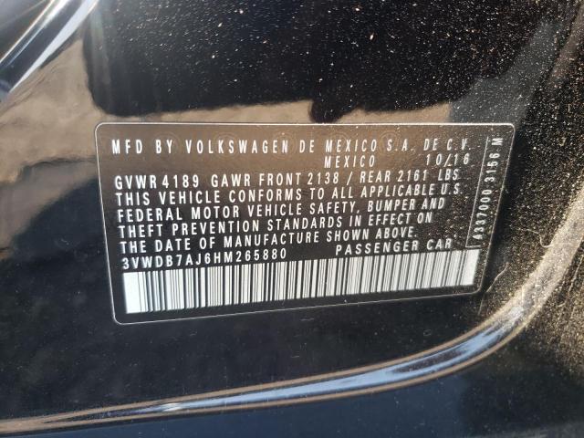 2017 Volkswagen Jetta Se VIN: 3VWDB7AJ6HM265880 Lot: 55039644