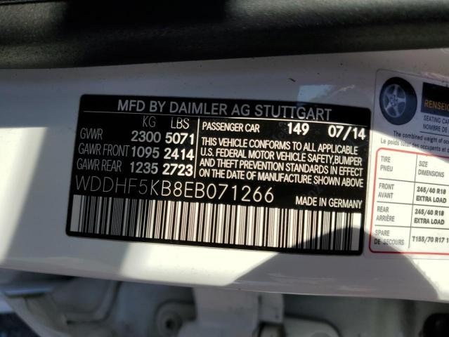 2014 Mercedes-Benz E 350 VIN: WDDHF5KB8EB071266 Lot: 54987594