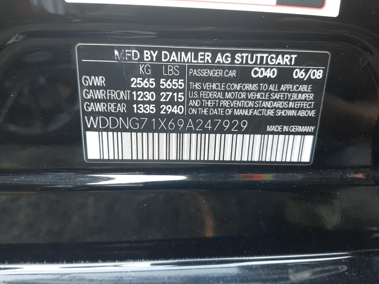 WDDNG71X69A247929 2009 Mercedes-Benz S 550