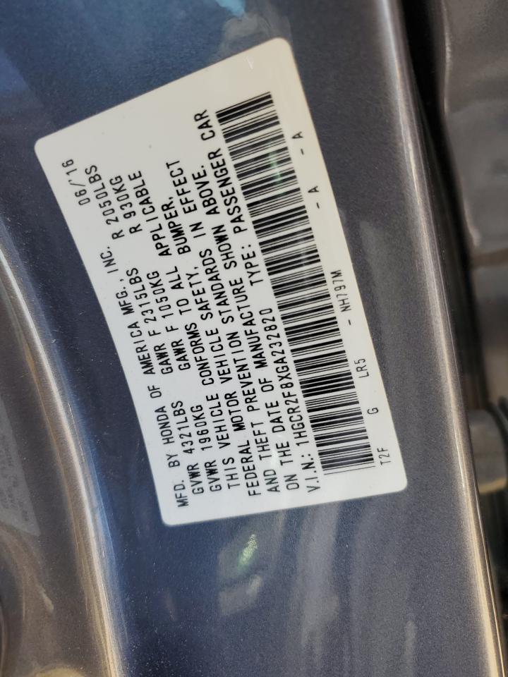 1HGCR2F8XGA232820 2016 Honda Accord Exl