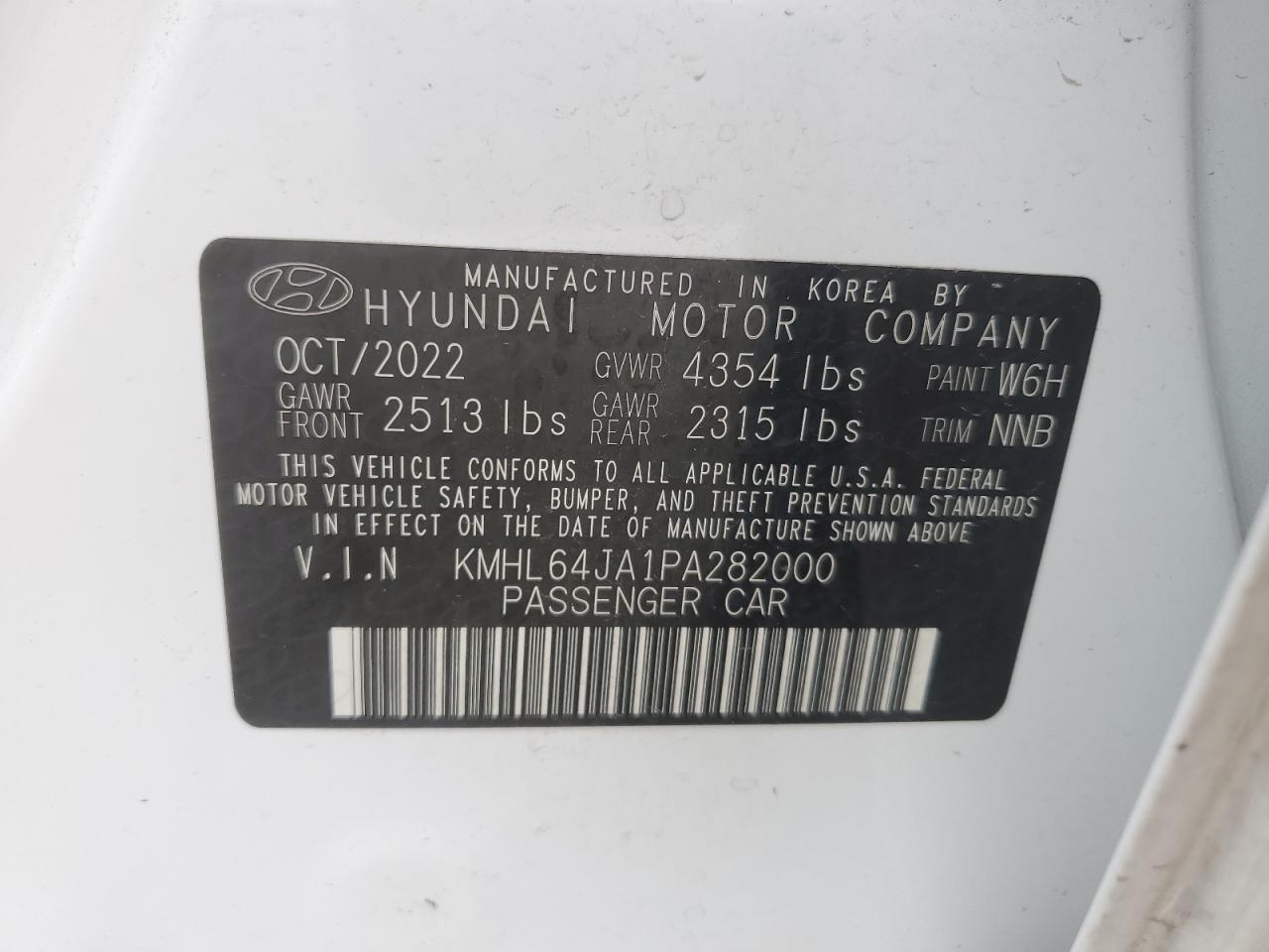 KMHL64JA1PA282000 2023 Hyundai Sonata Sel