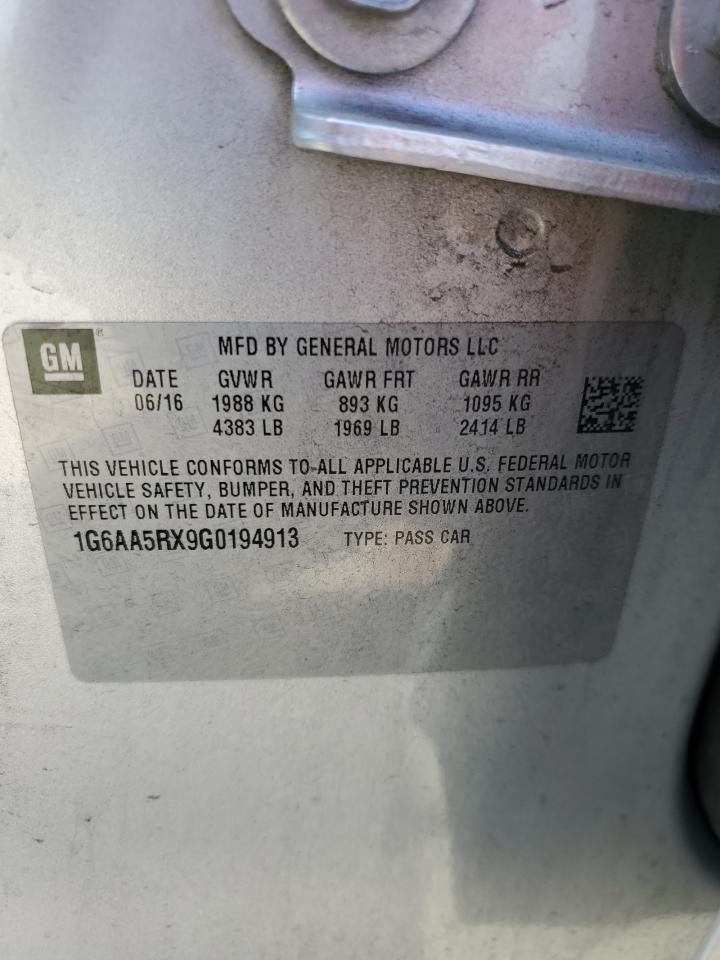 1G6AA5RX9G0194913 2016 Cadillac Ats