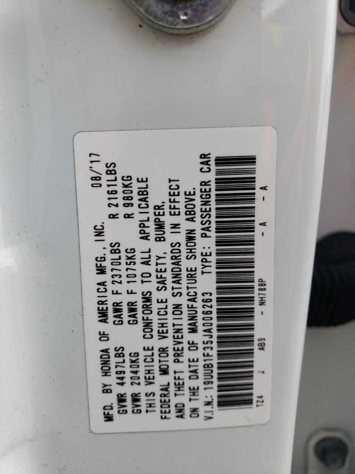 19UUB1F35JA006263 2018 Acura Tlx