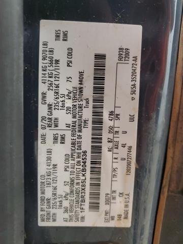 2020 Ford Transit T-250 VIN: 1FTBR3X85LKB04536 Lot: 54941754