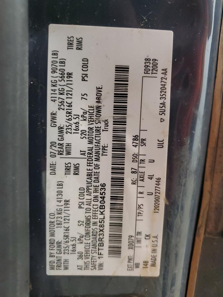 1FTBR3X85LKB04536 2020 Ford Transit T-250