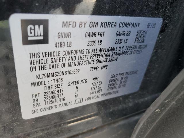 2022 Chevrolet Trailblazer Ls VIN: KL79MMS29NB103699 Lot: 55818354