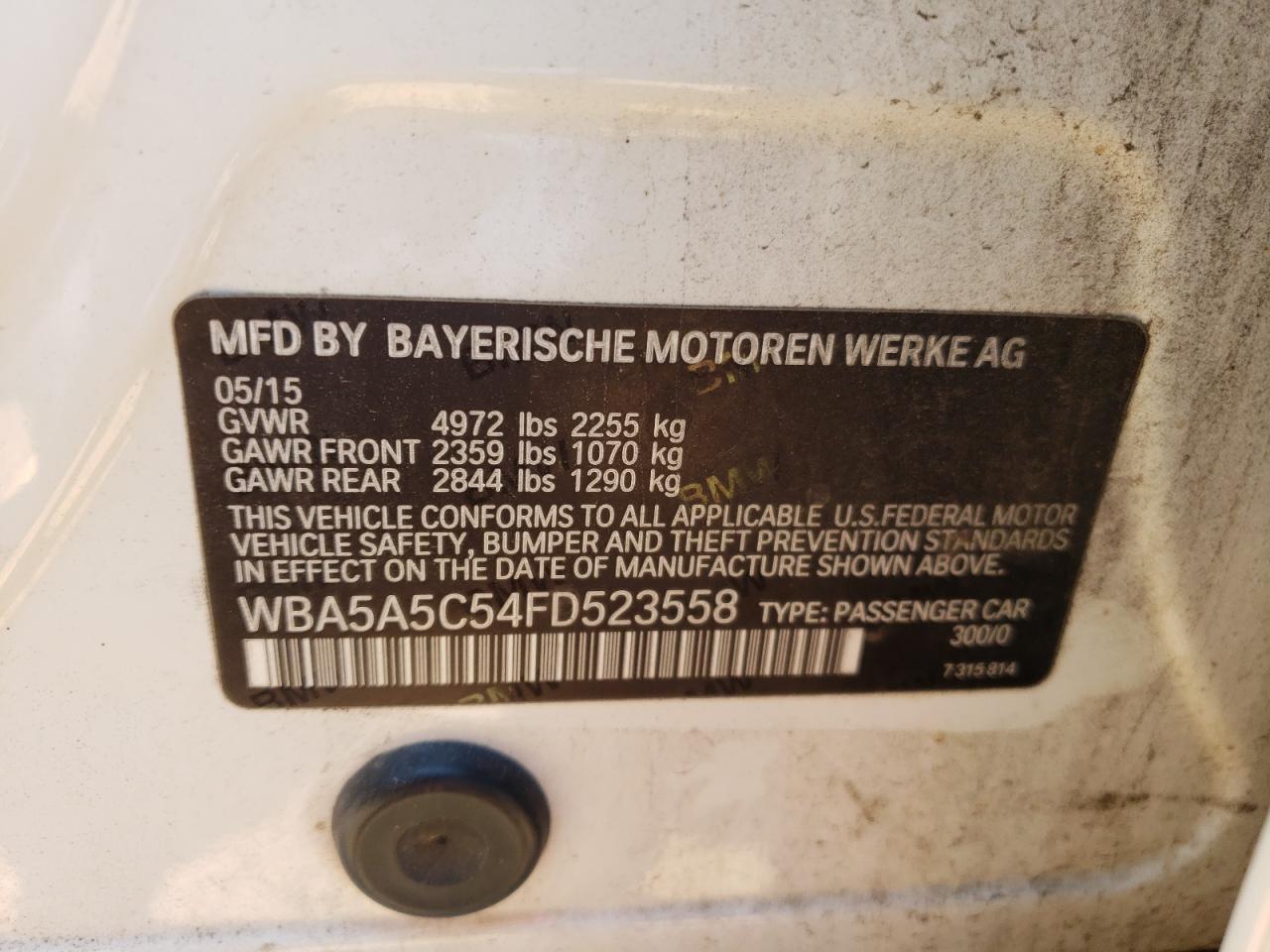 WBA5A5C54FD523558 2015 BMW 528 I