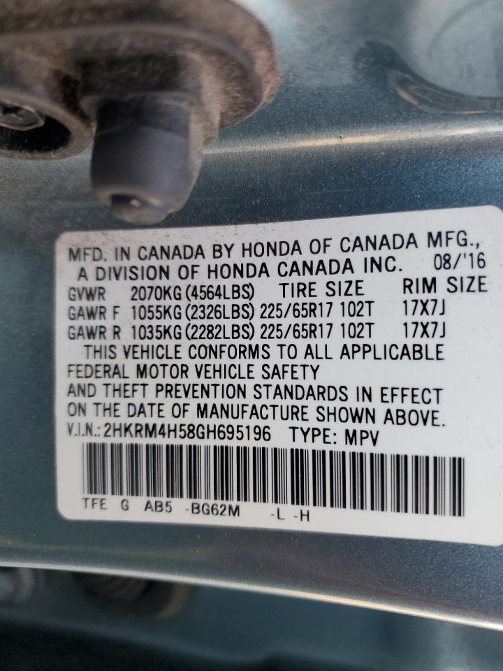 2HKRM4H58GH695196 2016 Honda Cr-V Ex