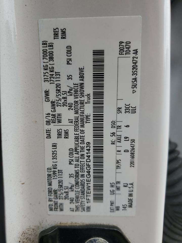 1FTEW1EG4GFD41439 2016 Ford F150 Supercrew