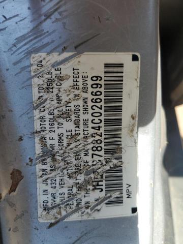 2004 Honda Cr-V Ex VIN: JHLRD78824C026699 Lot: 56100384