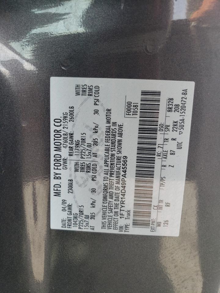 1FTYR14D49PA45569 2009 Ford Ranger Super Cab