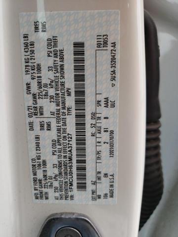 2021 Ford Escape Sel VIN: 1FMCU0H63MUA37127 Lot: 56456894