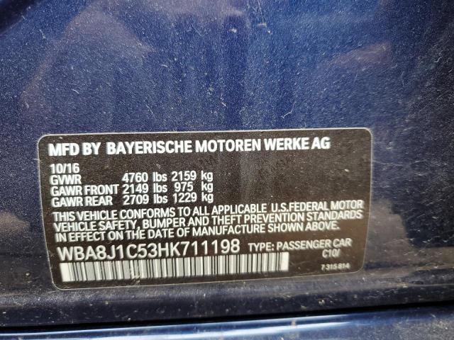 VIN WBA8J1C53HK711198 2017 BMW 3 Series, 328 D Xdrive no.12