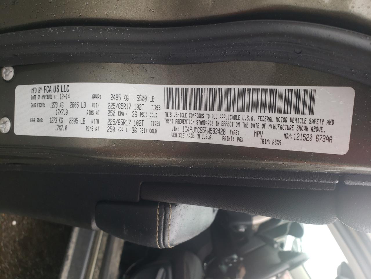 1C4PJMCS5FW583428 2015 Jeep Cherokee Latitude