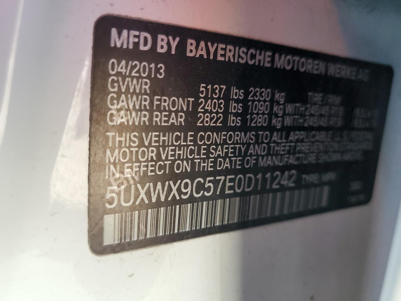 5UXWX9C57E0D11242 2014 BMW X3 xDrive28I