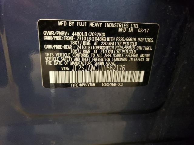 2017 Subaru Forester 2.5I Touring VIN: JF2SJAWC1HH562176 Lot: 56257504